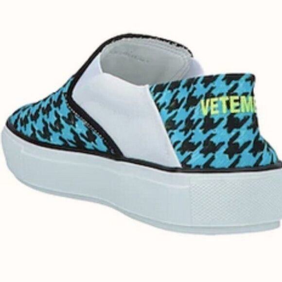 Vetements Baboush Slip On Sneakers Blue houndstooth canvas - Picture 5 of 9